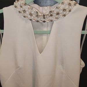 White Dress with Beaded Neck